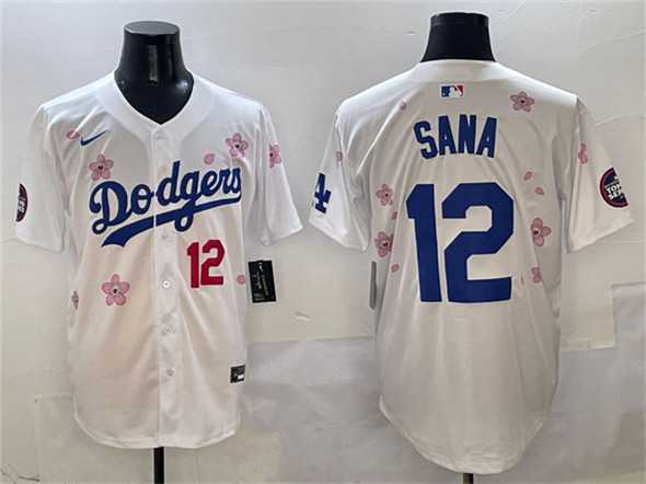 Mens Los Angeles Dodgers #12 Sana White 2025 Tokyo Series Limited Stitched Jersey